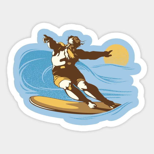 God Surfed Sticker by tomburns